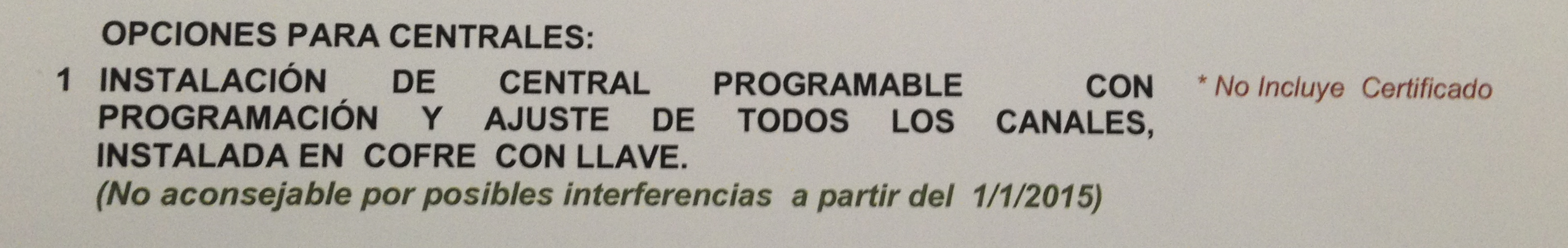Central no valida